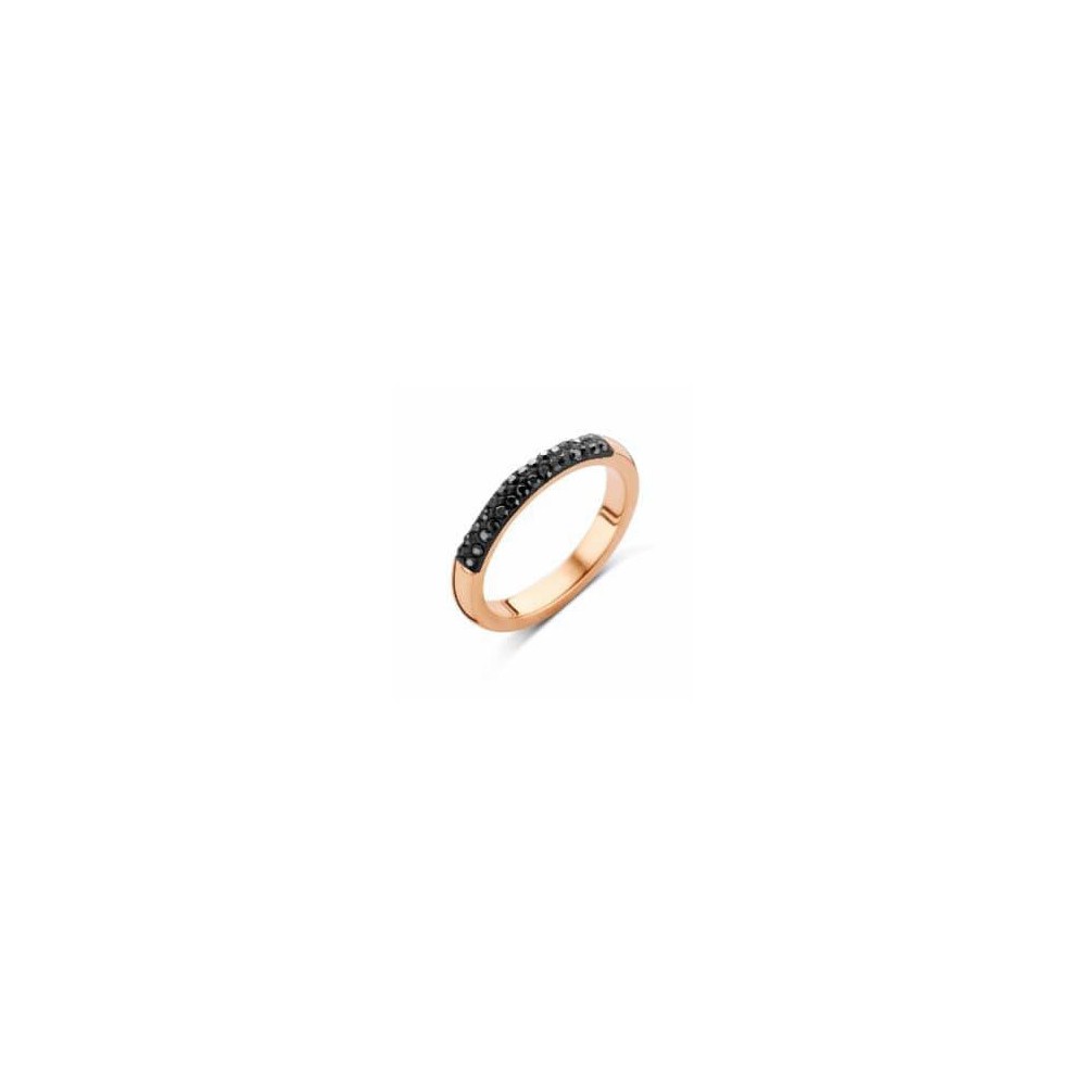 Victoria Black Stone Rose Gold Ring