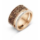 Victoria Rose gold colored black stone ring