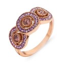 Victoria Rose Gold Colored Pink Stone Ring
