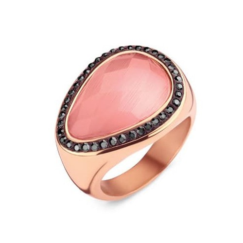 Victoria Rose gold colored pink stone ring