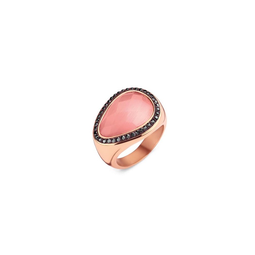 Victoria Rose gold colored pink stone ring