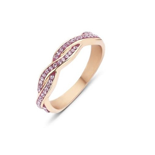 Victoria Rose gold colored pink stone ring