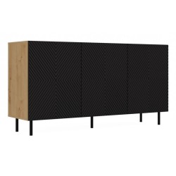Buffet commode NOA façades rainurées 3 portes 150X40X78 cm