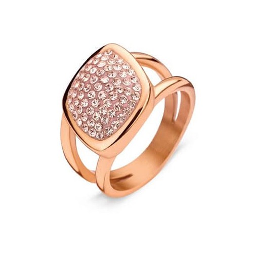 Victoria Rose gold colored pink stone ring