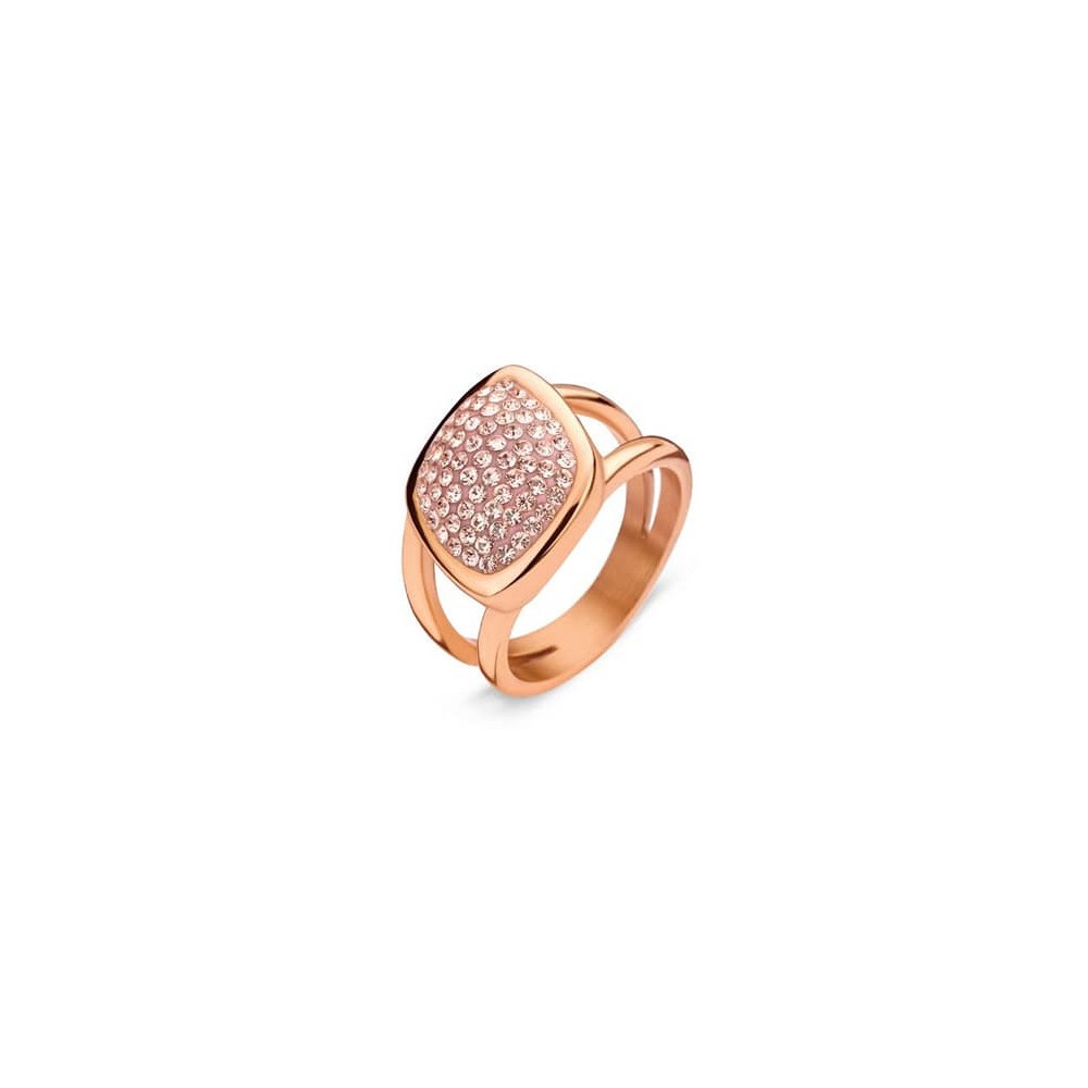 Victoria Rose gold colored pink stone ring