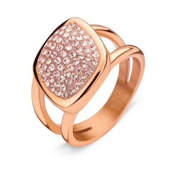 Victoria Rose gold colored pink stone ring