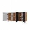 Buffet commode NOA façades rainurées 3 portes 150X40X78 cm