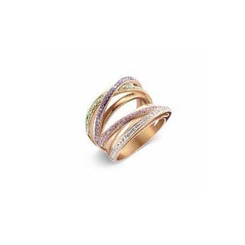 Victoria Rose gold colored ring with colorful stones