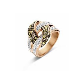 Victoria Rose gold colored multicolor stone ring