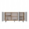 Buffet commode NOA façades rainurées 3 portes 150X40X78 cm