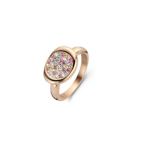 Victoria Rose gold colored gemstone ring