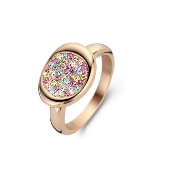 Victoria Rose gold colored gemstone ring