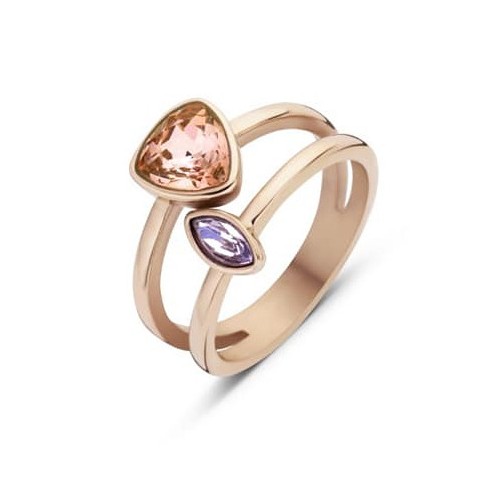 Victoria Rose gold colored gemstone ring
