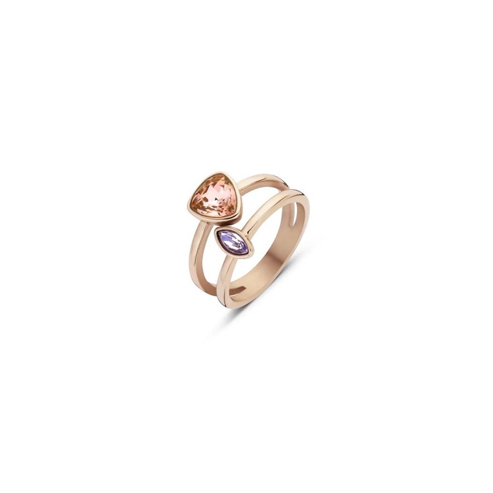 Victoria Rose gold colored gemstone ring