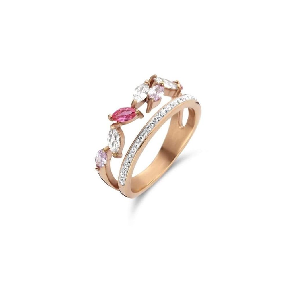 Victoria Rose gold colored gemstone ring