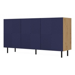 Buffet commode NOA façades rainurées 3 portes 150X40X78 cm
