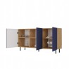 Buffet commode NOA façades rainurées 3 portes 150X40X78 cm