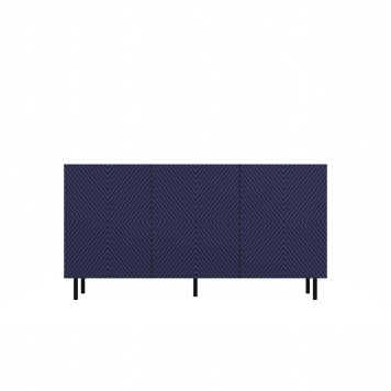 Buffet commode NOA façades rainurées 3 portes 150X40X78 cm