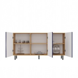 Buffet commode NOA façades rainurées 3 portes 150X40X78 cm