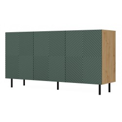 Buffet commode NOA façades rainurées 3 portes 150X40X78 cm