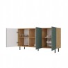 Buffet commode NOA façades rainurées 3 portes 150X40X78 cm