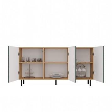 Buffet commode NOA façades rainurées 3 portes 150X40X78 cm