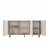 Buffet commode NOA façades rainurées 3 portes 150X40X78 cm