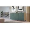 Buffet commode NOA façades rainurées 3 portes 150X40X78 cm
