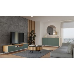 Buffet commode NOA façades rainurées 3 portes 150X40X78 cm