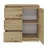 Commode NALA 1 porte 3 tiroirs 80x40X75 cm Bois naturel