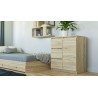 Commode NALA 1 porte 3 tiroirs 80x40X75 cm Bois naturel