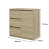 Commode NALA 1 porte 3 tiroirs 80x40X75 cm Bois naturel