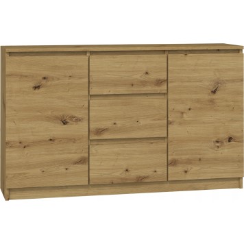 Commode LIAM 120X40X75 cm 2 portes 3 tiroirs  Bois naturel