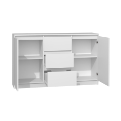 Commode LIAM 120X40X75 cm 2 portes 3 tiroirs Blanc