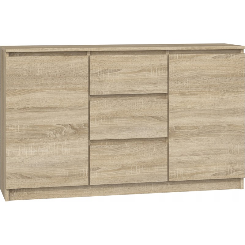 Commode LIAM 120X40X75 cm 2 portes 3 tiroirs Bois naturel Commode LIAM 120X40X75 cm 2 portes 3 tiroirs Bois naturel