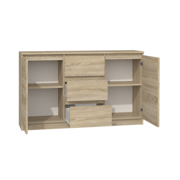 Commode LIAM 120X40X75 cm 2 portes 3 tiroirs Bois naturel