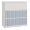 Commode ISIDOR 3 tiroirs 70x40x75 cm Blanc - Bleu