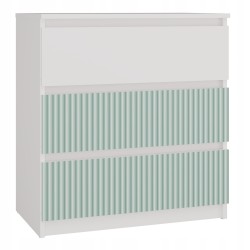Commode ISIDOR 3 tiroirs 70x40x75 cm Blanc - vert