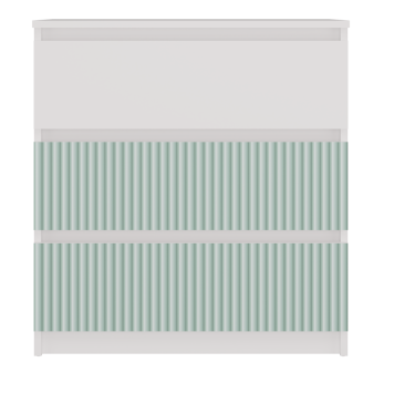 Commode ISIDOR 3 tiroirs 70x40x75 cm Blanc - vert