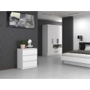 Commode ISIDOR 3 tiroirs 70x40x75 cm Blanc