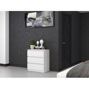 Commode ISIDOR 3 tiroirs 70x40x75 cm Blanc