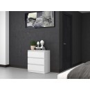 Commode ISIDOR 3 tiroirs 70x40x75 cm Blanc