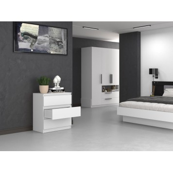 Commode ISIDOR 3 tiroirs 70x40x75 cm Blanc