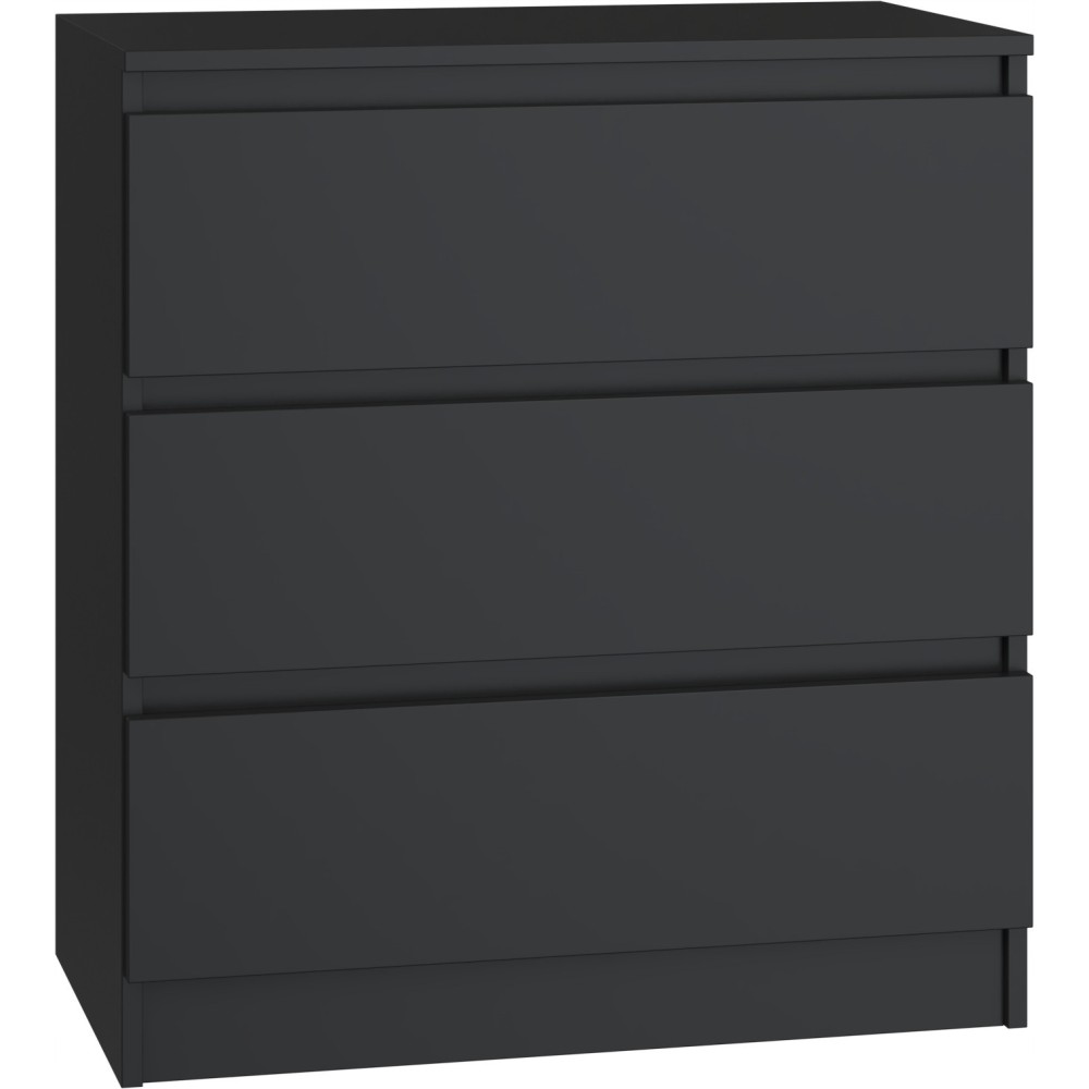 Commode ISIDOR 3 tiroirs 70x40x75 cm Noir Commode ISIDOR 3 tiroirs 70x40x75 cm Noir