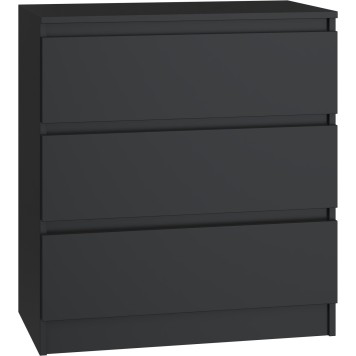 Commode ISIDOR 3 tiroirs 70x40x75 cm Noir