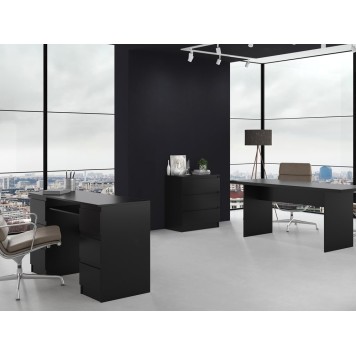 Commode ISIDOR 3 tiroirs 70x40x75 cm Noir