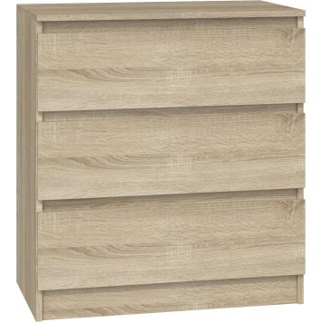 Commode ISIDOR 3 tiroirs 70x40x75 cm Bois - sonoma Artisan