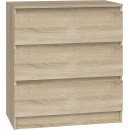 Commode ISIDOR 3 tiroirs 70x40x75 cm Bois - sonoma Artisan