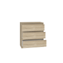Commode ISIDOR 3 tiroirs 70x40x75 cm Bois - sonoma Artisan
