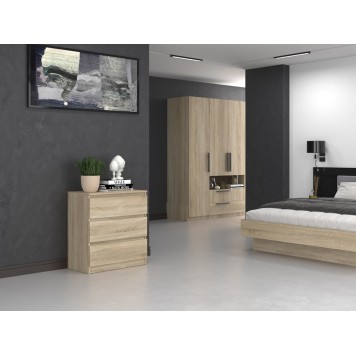 Commode ISIDOR 3 tiroirs 70x40x75 cm Bois - sonoma Artisan